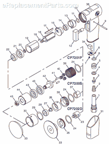 Page A Diagram and Parts List for CP7202D 8941172021 Chicago Pneumatic Sander